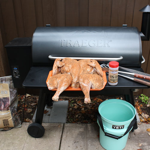 Smoked turkey ready for the Traeger